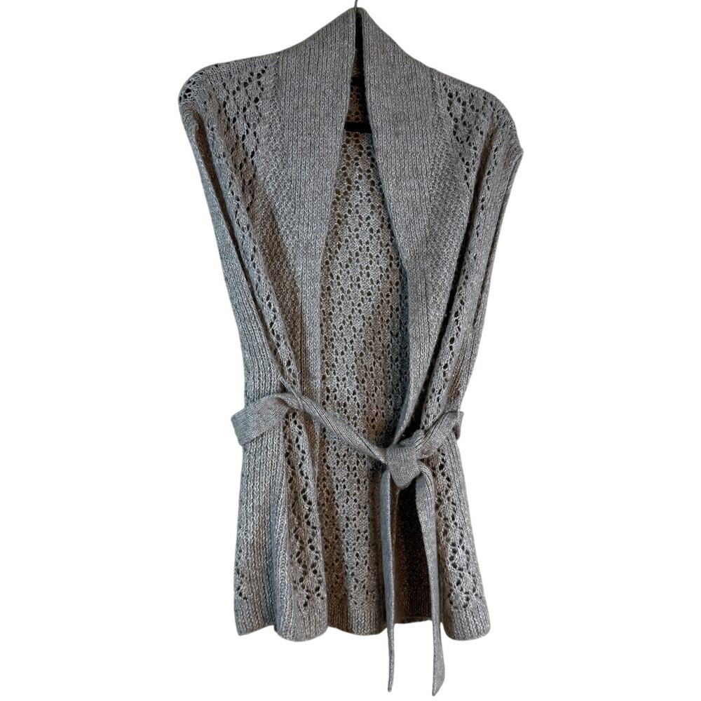 Elie Tahari Cardigan Sweater Women One size Knit Designer Neutral Minimalistic